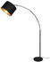 Meine Wunschleuchte LED Bogenlampe Schwarz mit Stoffschirm innen Gold Leselampe Stehlampe Höhe 171cm