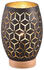 Meine Wunschleuchte Kleine Orientalische LED Nachttischlampe Schwarz Golden Fensterlampe mit Holzfuß