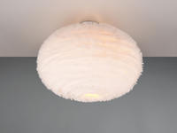 REALITY Leuchten Deckenleuchte "FURRY, E27 Deckenlampe mit Pl&uuml;sch Lampenschirm H&ouml;he