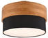 Meine Wunschleuchte LED Deckenleuchte Holzlampe mit Stoffschirm Schwarz Ø 30cm Eingangsbereich, Flur