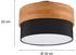 Meine Wunschleuchte LED Deckenleuchte Holzlampe mit Stoffschirm Schwarz Ø 30cm Eingangsbereich, Flur