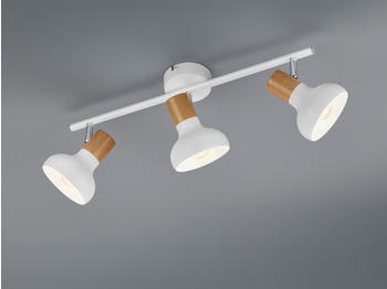 Trio Deckenstrahler Holzoptik Weiß 47cm