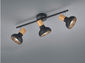 Trio Deckenstrahler Holzoptik Schwarz 47cm