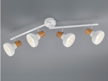 Trio Deckenstrahler Weiß Holzoptik 71cm