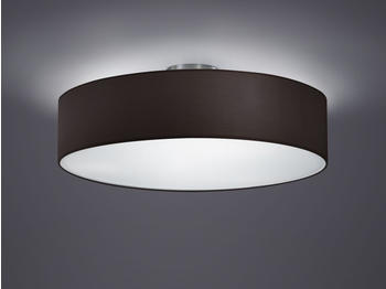 Meine Wunschleuchte LED Deckenlampe mit Stoffschirm Schwarz Ø 50cm runde Flurlampe Schlafzimmerlampe