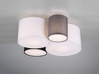 Led Deckenleuchte Mit Vier Stoffschirmen Mehrfarbig, Breite 50cm