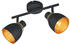 Trio Deckenstrahler PUNCH 2-flammig Schwarz Gold
