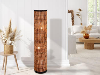 Meine Wunschleuchte Kleine Stehlampe 120cm Rattan Lampenschirm, Lichtsäule Wohnzimmer & Schlafzimmer