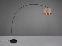 TRIO Leuchten Stehlampe "MANSUR, Bogenlampe mit Stoffschirm, exkl. 1x E27 max 60W,