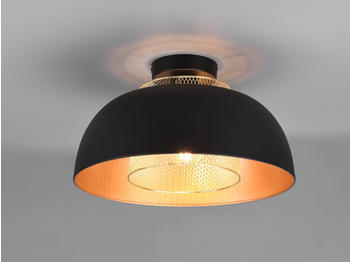 Meine Wunschleuchte LED Deckenleuchte Lampenschirm Metall Schwarz Gold, Industrial, rund &Oslash; 35cm