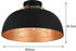 Meine Wunschleuchte LED Deckenleuchte Lampenschirm Metall Schwarz Gold, Industrial, rund Ø 35cm