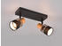 Trio Deckenstrahler 2-flammig mit Holz und Stoff