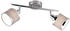 Trio Deckenstrahler 52cm breit 2-flammig Stoffschirme Grau