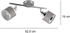 Trio Deckenstrahler 52cm breit 2-flammig Stoffschirme Grau