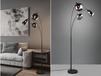 Meine Wunschleuchte Große LED Stehlampe modern ausgefallen Lampenschirme Rauchglas Leselampe dimmbar