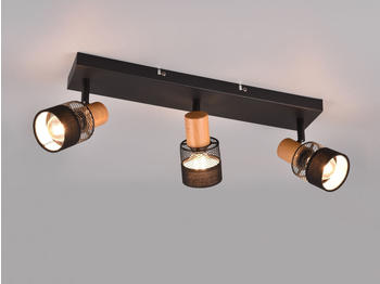 Meine Wunschleuchte LED Deckenstrahler 3-flammig mit Holz, Deckenleuchte Wohnzimmer & Schlafzimmer
