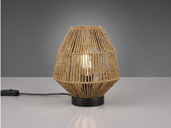 Trio Skandinavische Nachttischlampe f&uuml;r die Fensterbank, Korblampe Rattan-Optik 20cm