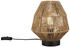 Trio Skandinavische Nachttischlampe für die Fensterbank, Korblampe Rattan-Optik 20cm