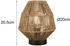 Trio Skandinavische Nachttischlampe für die Fensterbank, Korblampe Rattan-Optik 20cm