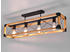 Meine Wunschleuchte LED Küchendeckenlampe mit Holzbalken Industriedesign mehrflammig über Kochinsel