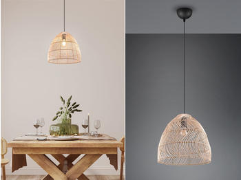Meine Wunschleuchte LED Boho Pendelleuchten mit Korb Lampenschirm aus Rattan f&uuml;r &uuml;bern Esstisch