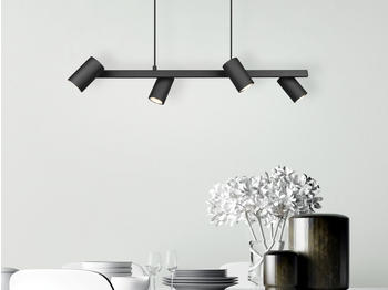 Meine Wunschleuchte LED Balken Pendelleuchte Schwarz 4 flammig Küchenlampen für Esstisch Couchtisch