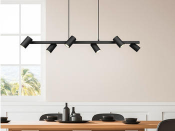 Meine Wunschleuchte Balken Pendelleuchte Schwarz 6 flammig Küchenlampen für Esstisch & Küchentheke