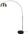 Meine Wunschleuchte Dimmbare LED Bogenlampe für über Esstisch - gebogene Stehlampe Höhe 200cm Silber