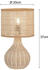 Meine Wunschleuchte Ausgefallene Tischlampe aus Naturmaterial Korbgeflecht Höhe 37cm mit LED dimmbar