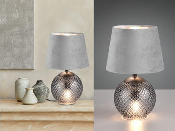 Trio Tischlampe Rauchglas Silber