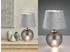 Trio Tischlampe Rauchglas Silber