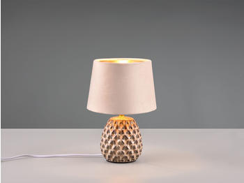 Trio Tischleuchte Samtschirm Beige