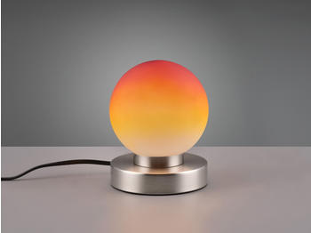 Meine Wunschleuchte LED Tischlampe Kugel mit orangem GLAS Lampenschirm Touch Dimmer Wohnraumleuchten