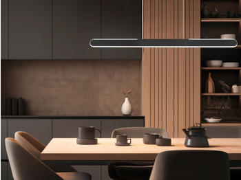 Trio H&ouml;henverstellbare Pendelleuchte Schwarz, Breite 100cm