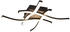 Trio Moderne LED Deckenleuchte ROUTE flach 4 flammig Holz