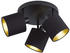 Meine Wunschleuchte LED Deckenstrahler schwenkbar 3 flammig mit Stoffschirm in schwarz gold Wandspot
