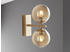 Meine Wunschleuchte Elegante LED Wandleuchte mit Schalter Metall Gold Rauchglas Kugeln mundgeblasen