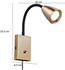 Meine Wunschleuchte Flexible LED Leselampe, Wandleuchte mit & ohne Schalter Messing matt, Bettlampen