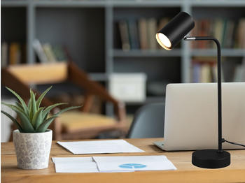 Meine Wunschleuchte LED Schreibtischlampe Spot schwenkbar in Schwarz Nachttischlampen Schlafzimmer