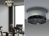 Kristall Led Deckenleuchte Glas Chrom Verspiegelt & Rauchglas Optik, &Oslash; 50cm
