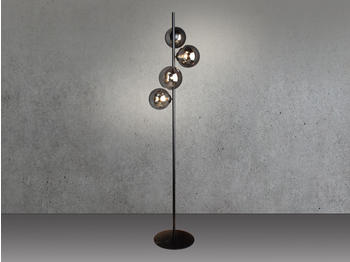 Meine Wunschleuchte Vierflammige LED Stehleuchte Kugellampe Rauchglas - fürs Wohnzimmer 160cm hoch