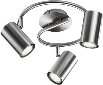 Meine Wunschleuchte Strahler Lampe Nickel matt 3 Spots schwenkbar mit GU10 LED - Wohnraumleuchten