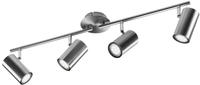 Meinewunschleuchte - Moderner Led Deckenstrahler Fainas 4-flammig Silber Matt, Breite