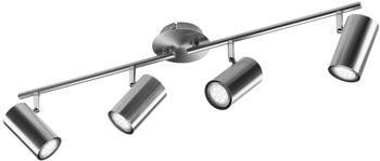 Meine Wunschleuchte Deckenstrahler Silber matt 4 Spots schwenkbar mit GU10 LED - Wohnraumleuchten