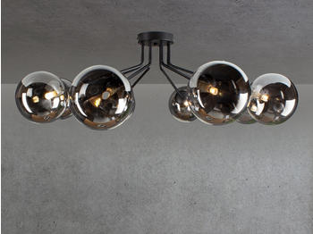 Meine Wunschleuchte LED Deckenlampe mehrflammig Schwarz Lampenschirm Rauchglas f&uuml;rs WohnzimmerLampen