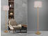 Meine Wunschleuchte Große LED Stehlampe Holzlampe mit Stoffschirm für Wohnzimmer hinter Sofa & Flur