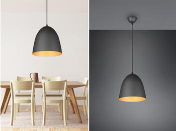 Meine Wunschleuchte LED Pendelleuchte Modern Esstischlampe Küchenlampe rund hängend Schwarz Gold