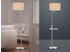 Meine Wunschleuchte LED Stehlampe Silber mit Stoffschirm schwenkbar, Ablage-tisch & USB Anschluss