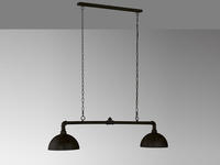 Meinewunschleuchte - Led Pendelleuchte 2-flammig Industrial Schwarz Gold Design...