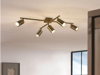 Meine Wunschleuchte LED Deckenstrahler 4-flammig Spots schwenkbar Altmessing Flurlampe Treppenhaus